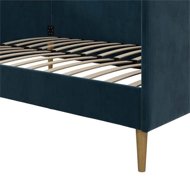 Full Modern Navy Blue Upholstered Daybed