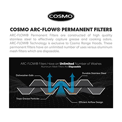 COS-668ICS750 30 in. Lumin Collection 380 CFM Ducted Island Range Hood, Soft Touch Controls, LED Lights, Stainless Steel