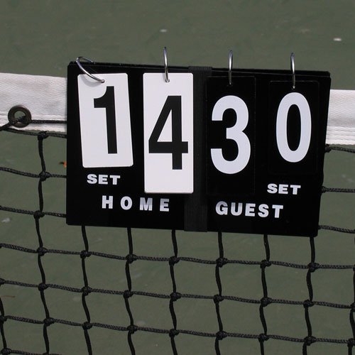 Scoreboard showing live tennis match scores and player details.