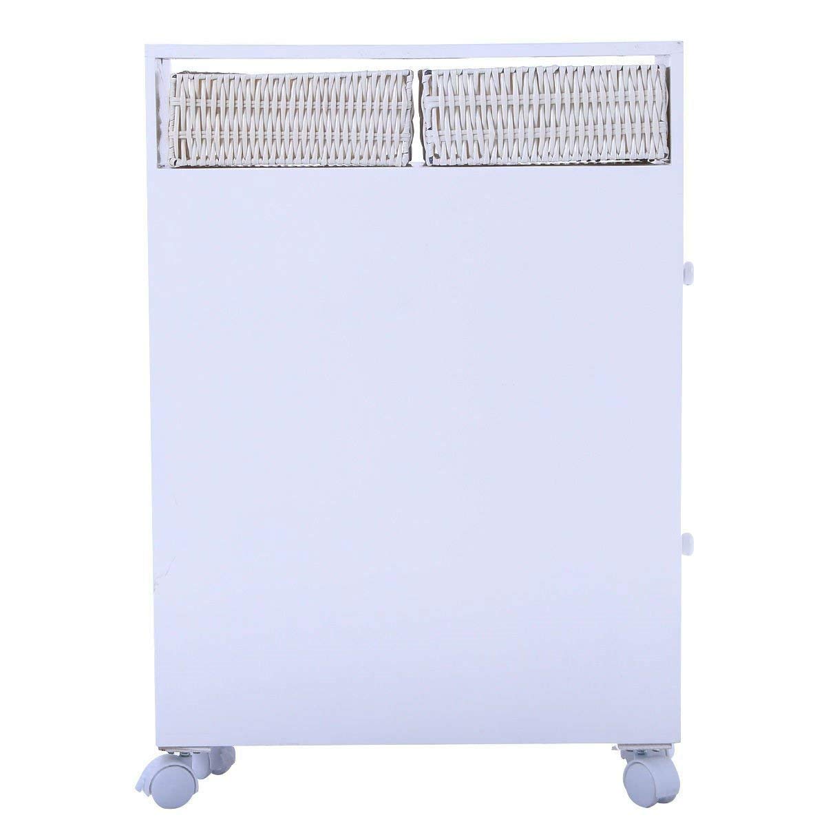 Fast Furnishings White Bathroom Storage Cabinet w/ Baskets