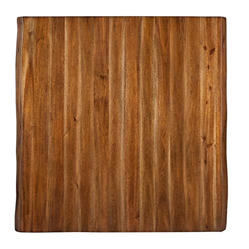 Alpine Furniture Live Edge Pub Table, Brown and Black