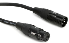 Close-up image of a black cable and plug, emphasizing their sleek, uniform appearance.