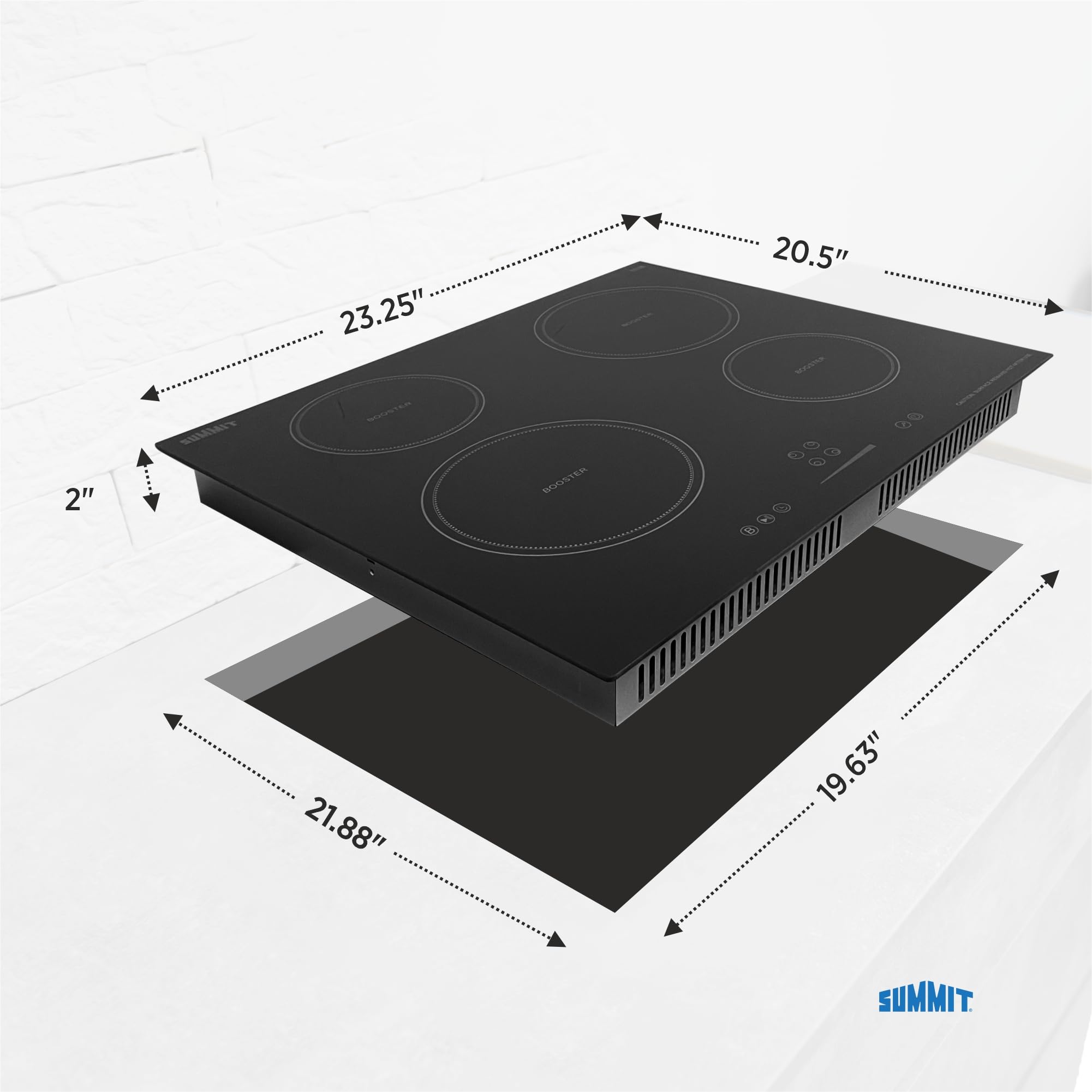 24" Induction Cooktop, 4 Cooking Zones, 208-240V Electric Cooktop, ADA Compliant Design, Black - SINC4B241B