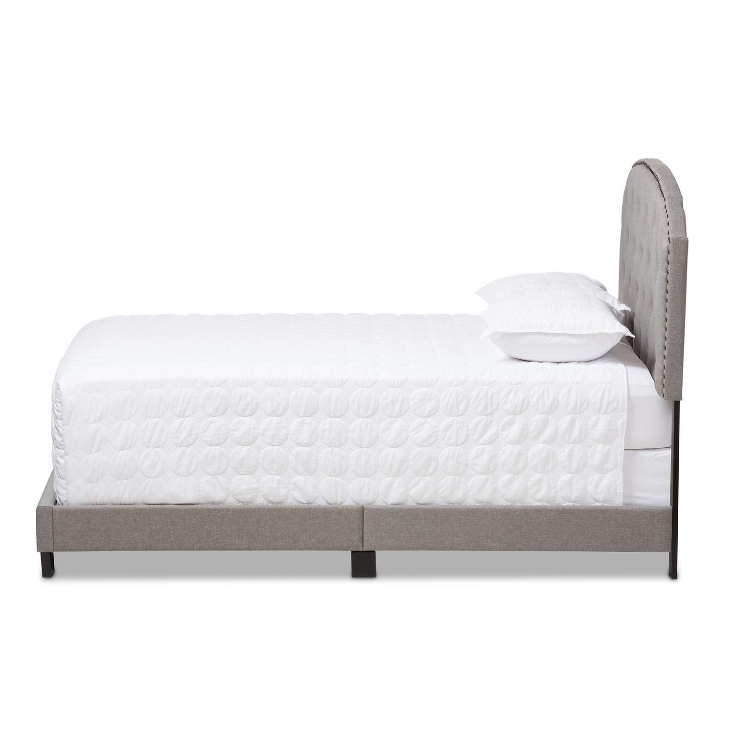 Lexi Modern and Contemporary Light Grey Fabric Upholstered Queen Size Bed
