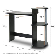Fast Furnishings Contemporary Computer Desk Black Grey