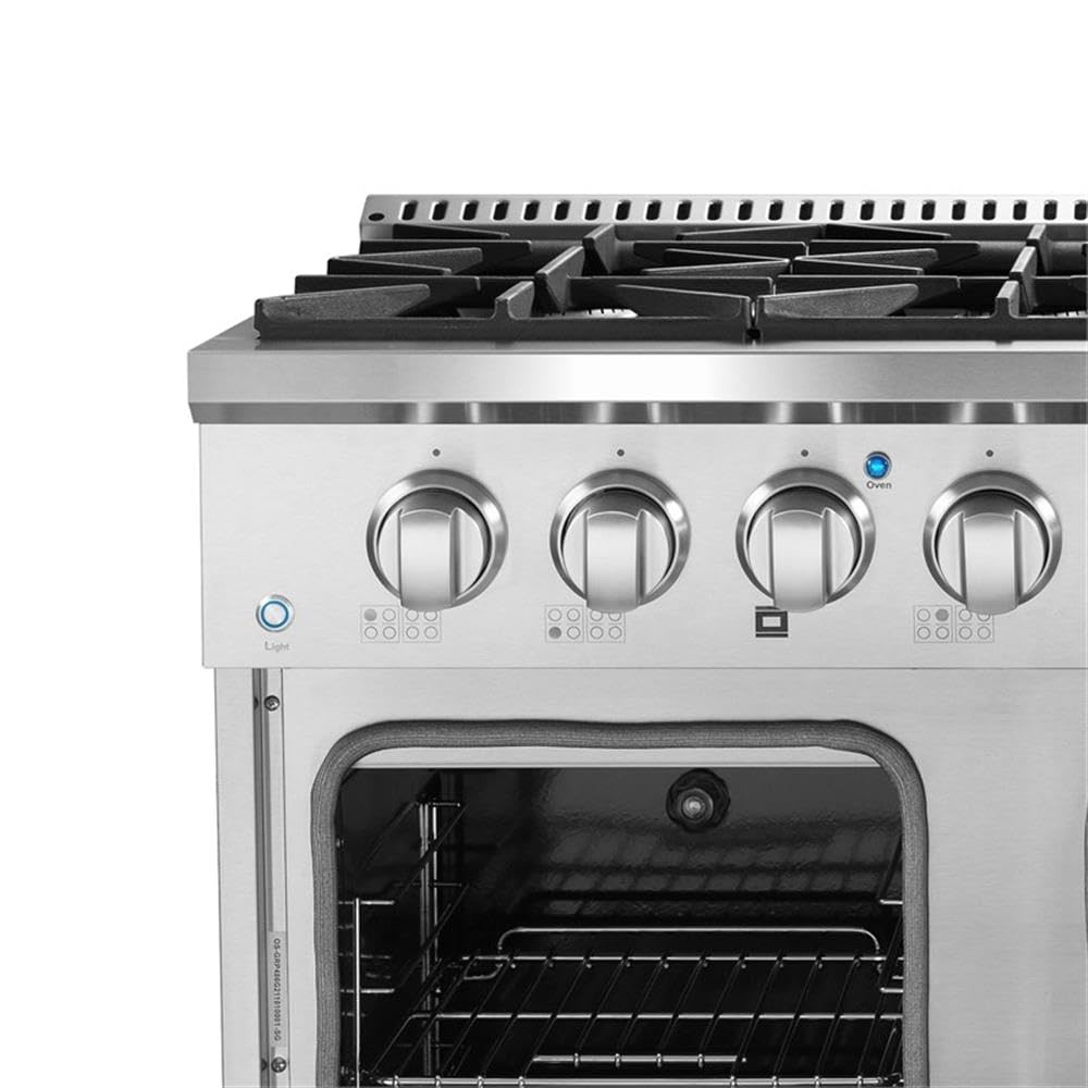 COS-GRP486G 48 in. 5.5 cu. ft. Double Oven Gas Range with 8 Italian Burners and Heavy Duty Cast Iron Grates in Stainless Steel