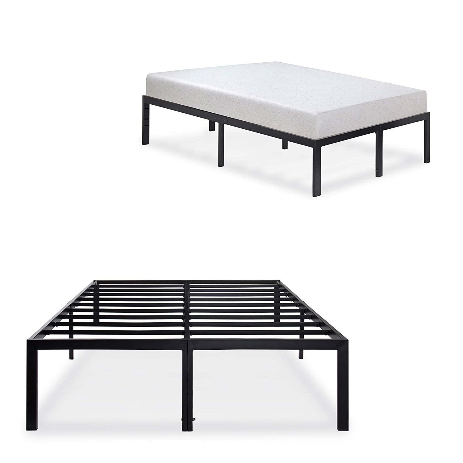 Full 18 Inch High Rise Heavy Duty Metal Bed Frame