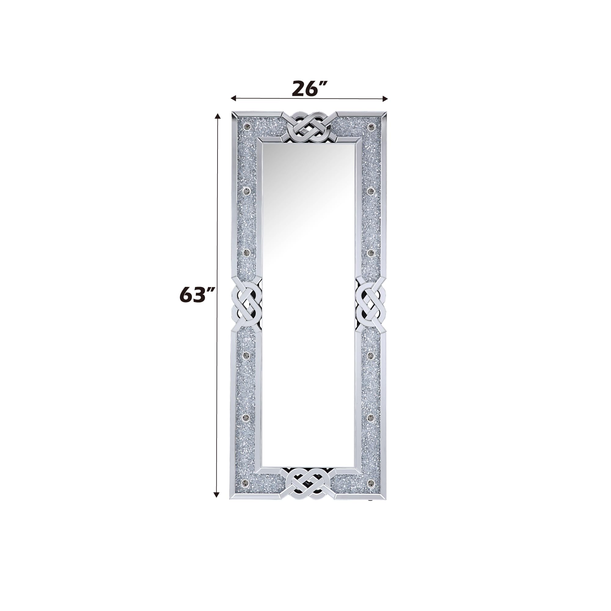 Noralie Wall Mirror in Mirrored and Faux Diamonds