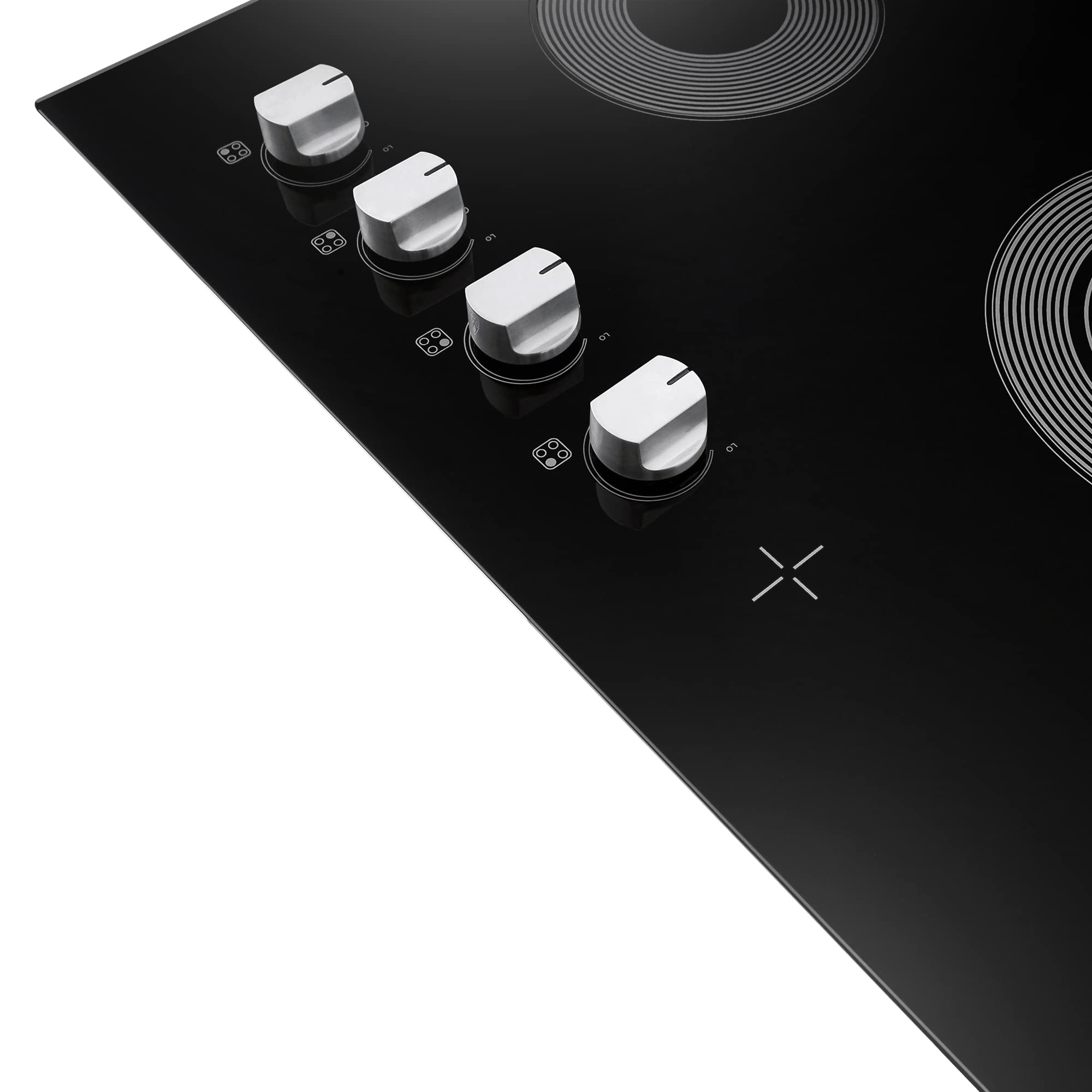 COS-304ECC Electric Ceramic Glass Cooktop with 4 Burners, Dual Zone Element, Hot Surface Indicator Light and Control Knobs, 30 inches, Black