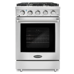 COS-EPGR244 24 in. Haven Collection 3.73 cu. ft. Gas Range with 4 Sealed Burners, Cast Iron Grates, Convection Oven, Stainless Steel
