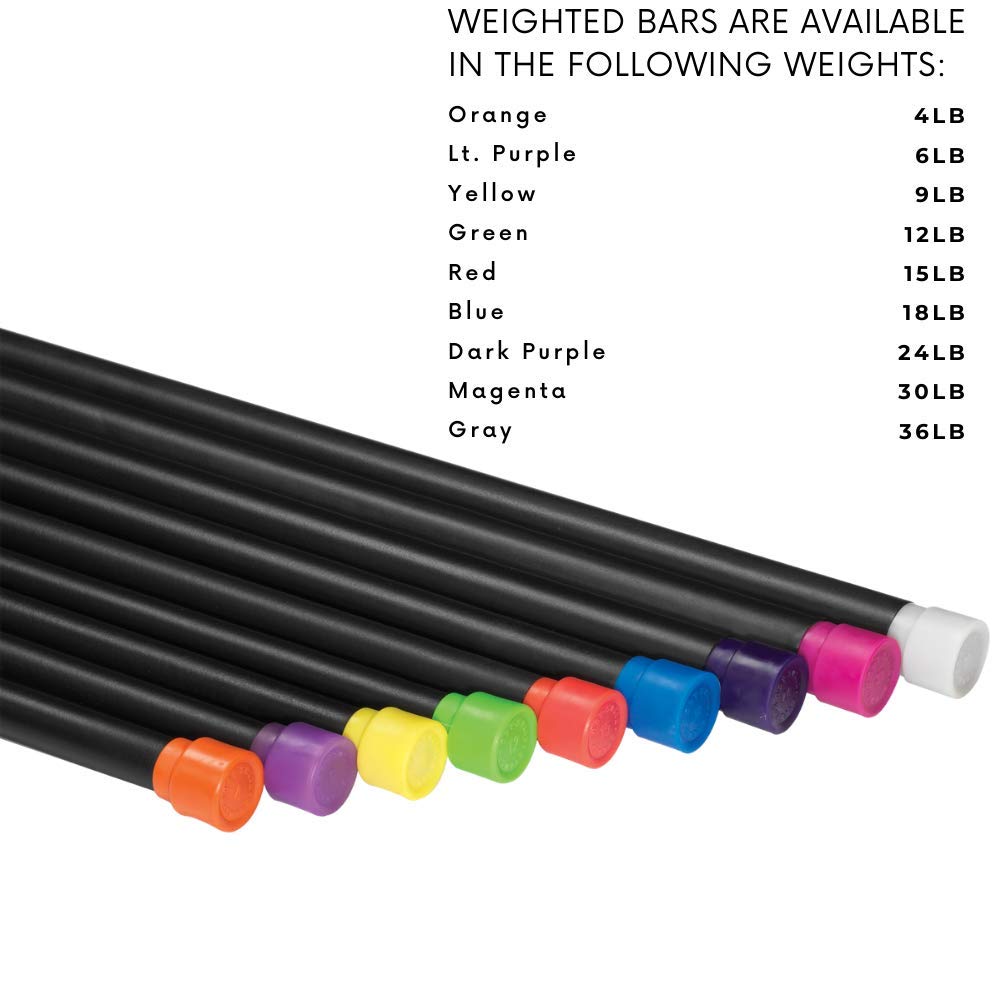Rubber Padded Weighted Bar - Stretching Weight Exercise Bars for Physical Therapy, Body Toning, Aerobics, Yoga, Pilates