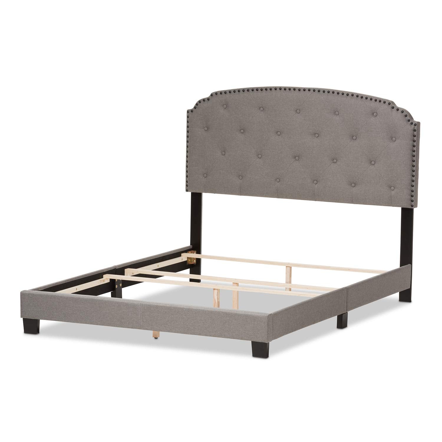 Lexi Modern and Contemporary Light Grey Fabric Upholstered Queen Size Bed