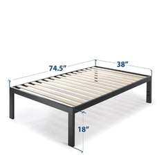 Fast Furnishings Twin 18 inch Bed Frame with Wooden Slats