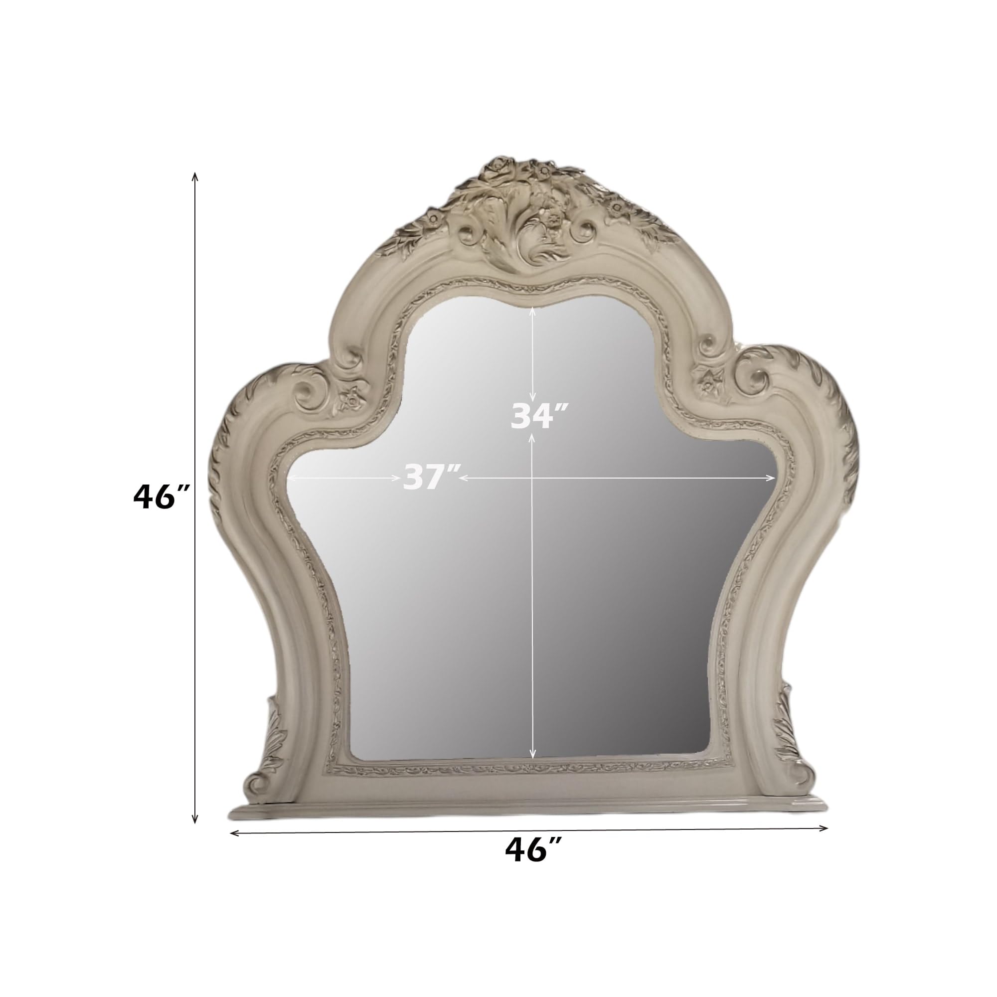 Dresden Plywood Mirror, Bone White
