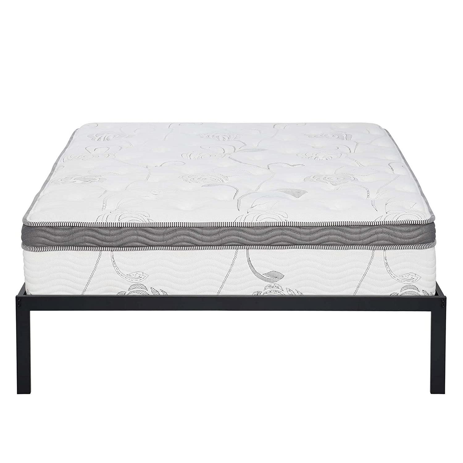 Twin Heavy Duty Metal Bed Frame w/ Wooden Slats