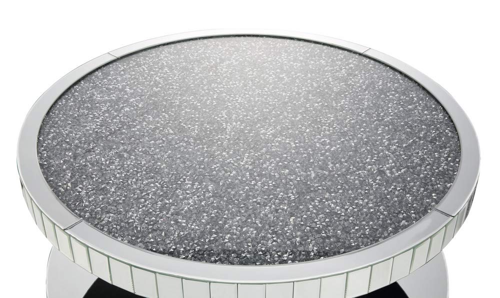 Coffee Table, Mirrored and Faux Stones