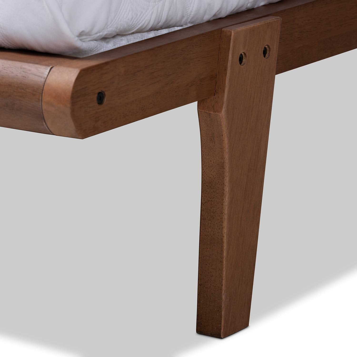 Kaia Mid-Century Modern Walnut Brown Finished Wood Full Size Platform Bed Frame