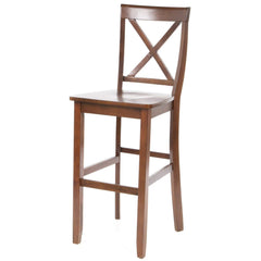 Set of 2 X-Back 30 Inch Solid Wood Barstools Mahogany