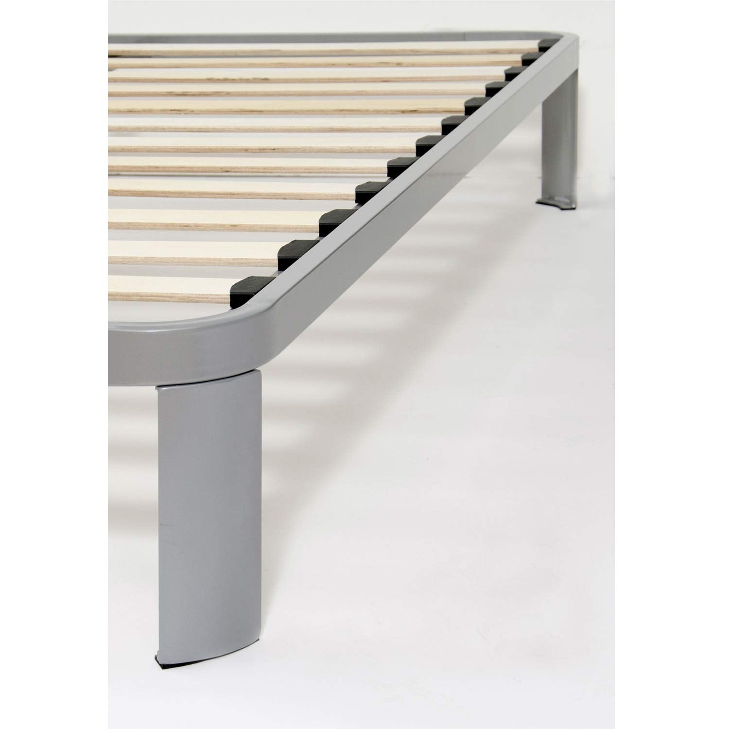 Twin Luna Metal Platform Bed Frame w/ Wood Slats