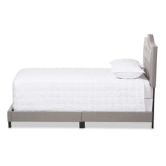 Emerson Modern and Contemporary Light Grey Fabric Upholstered Queen Size Bed Light Grey/Contemporary/Fabric Polyester 100% /Rubber Wood/MDF/Particle Board/Foam