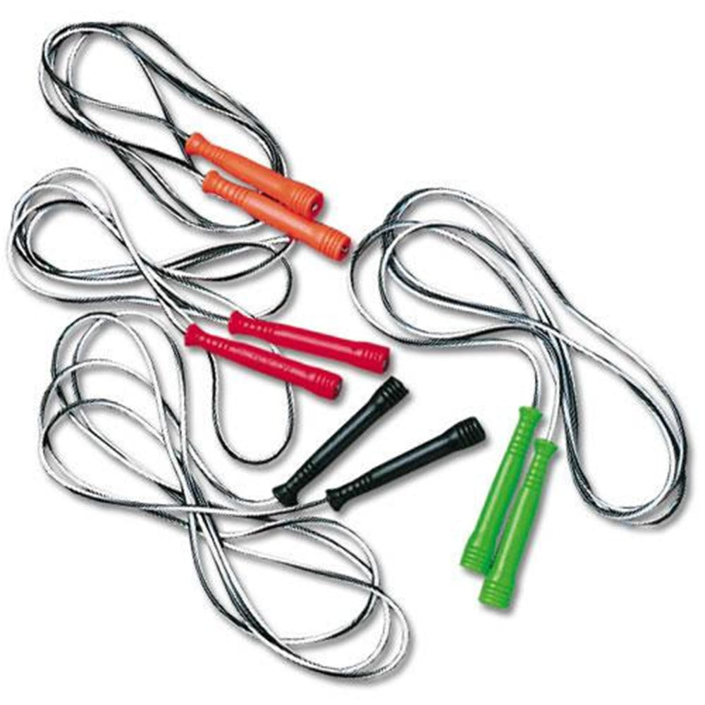 A variety of jump ropes in different colors, highlighting their unique styles and bright appearances.