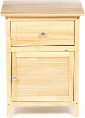 FastFurnishings 1-Drawer Wood Bedside Table