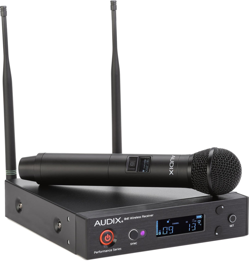  Alox wireless microphone resting on a stand, designed for clear audio capture in various environments.