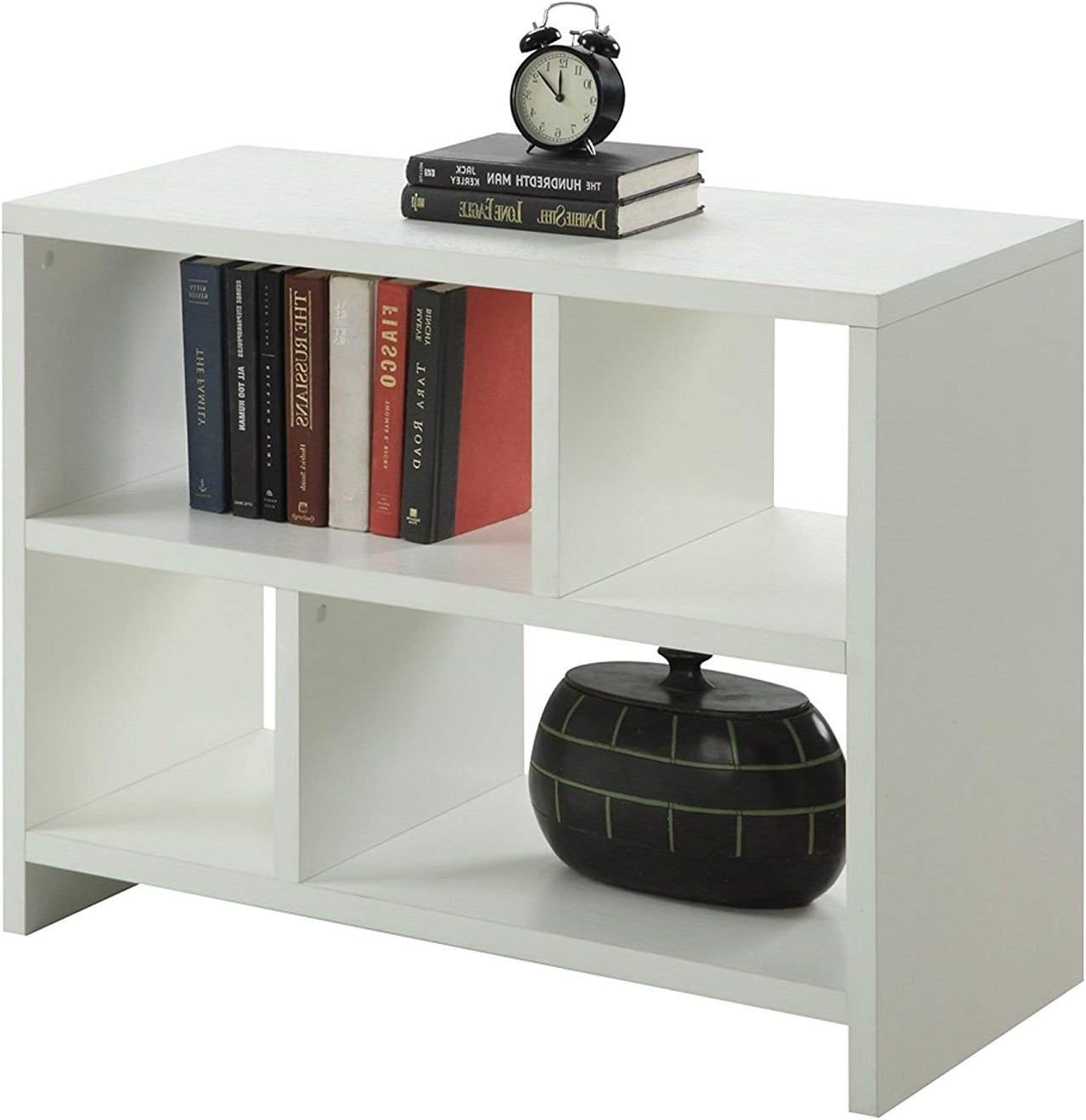 FastFurnishings White 2-Shelf Bookcase Console Table
