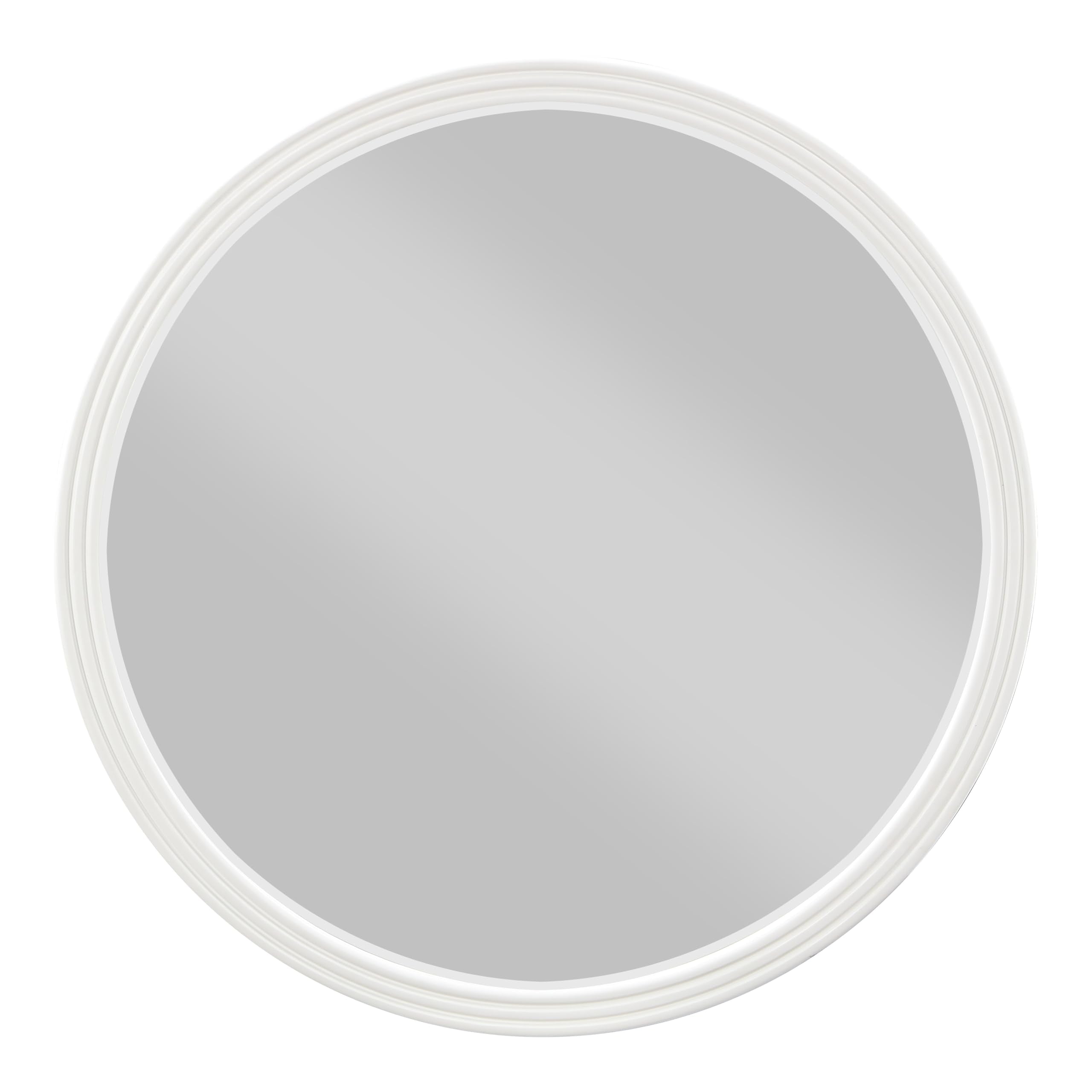 Carena Wooden Frame Round Mirror in White