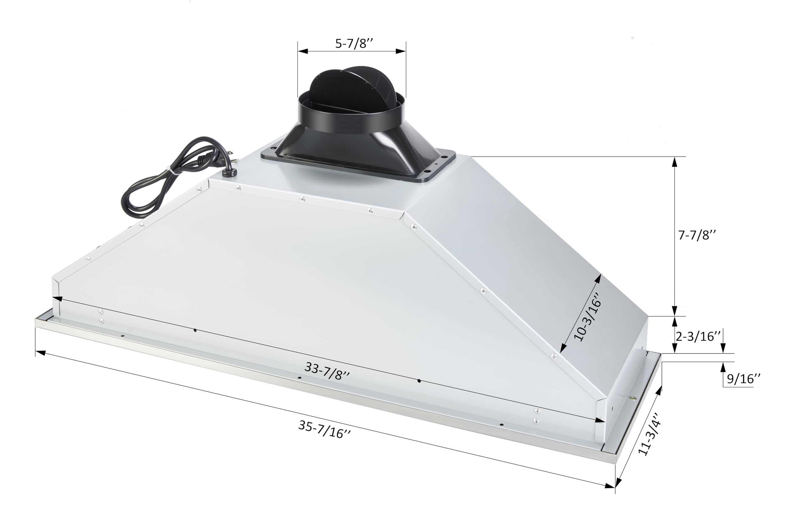 INX2936SQBF-500-2 Insert Range Hood, 36-Inch, Stainless Steel