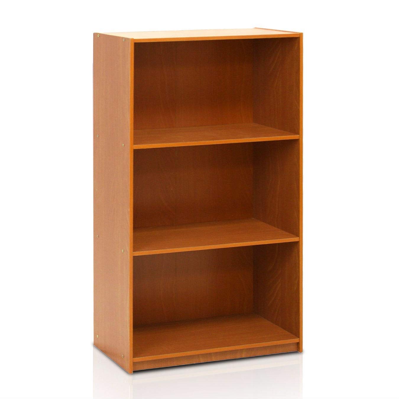 Modern 3-Shelf Espresso Wood Bookcase