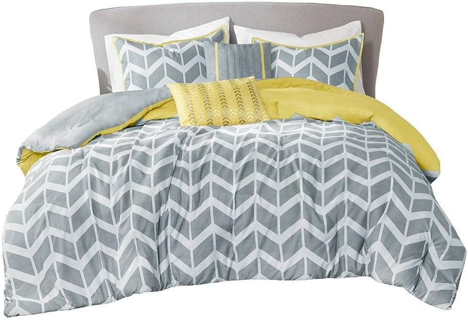 FastFurnishings Twin/Twin XL Grey Yellow Set