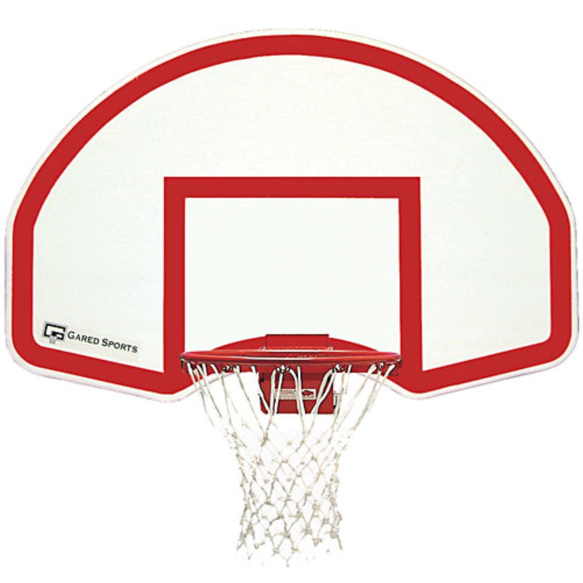Basketball Backboard - Fan-Shaped White w Steel Rear Mount
