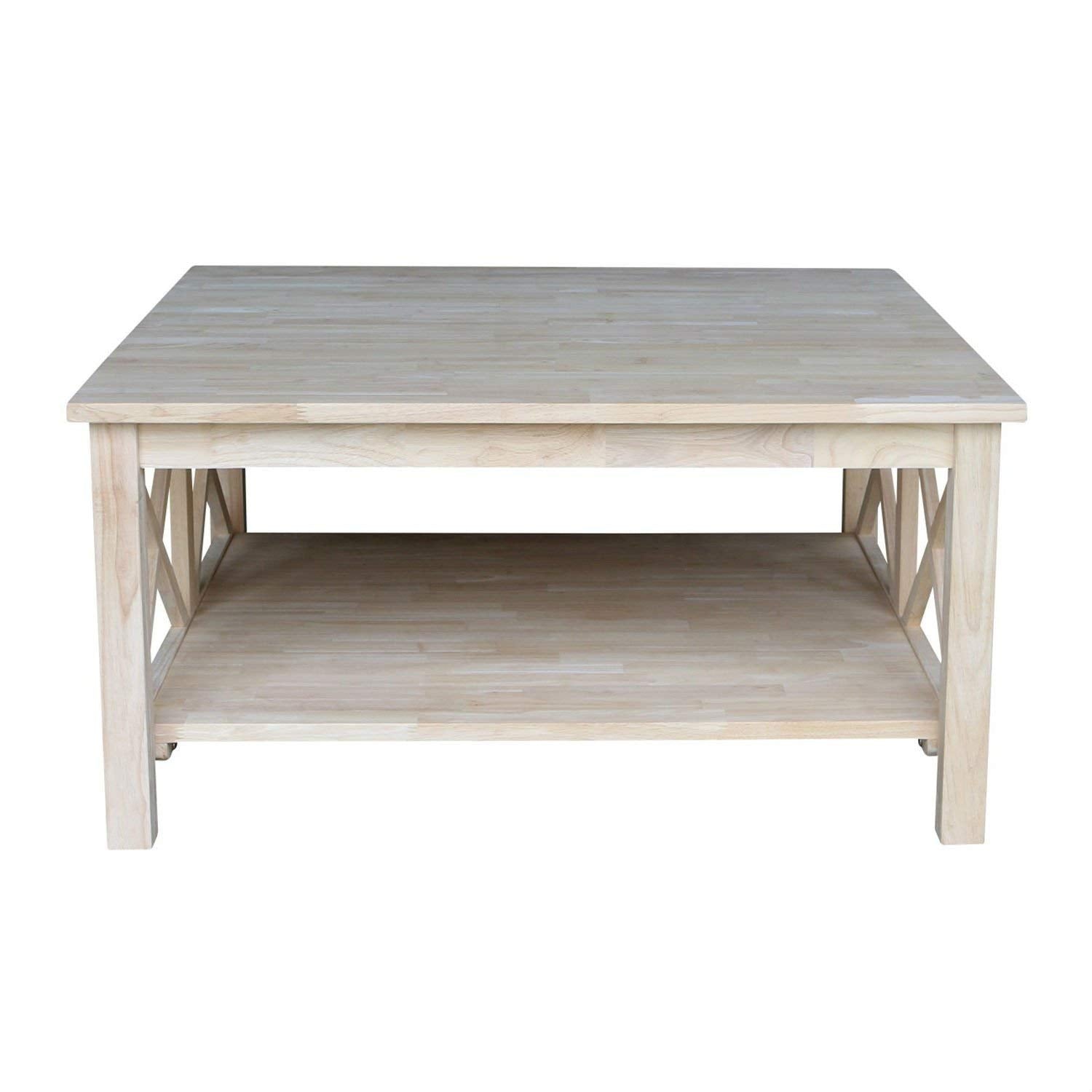 Square Unfinished Solid Wood Coffee Table