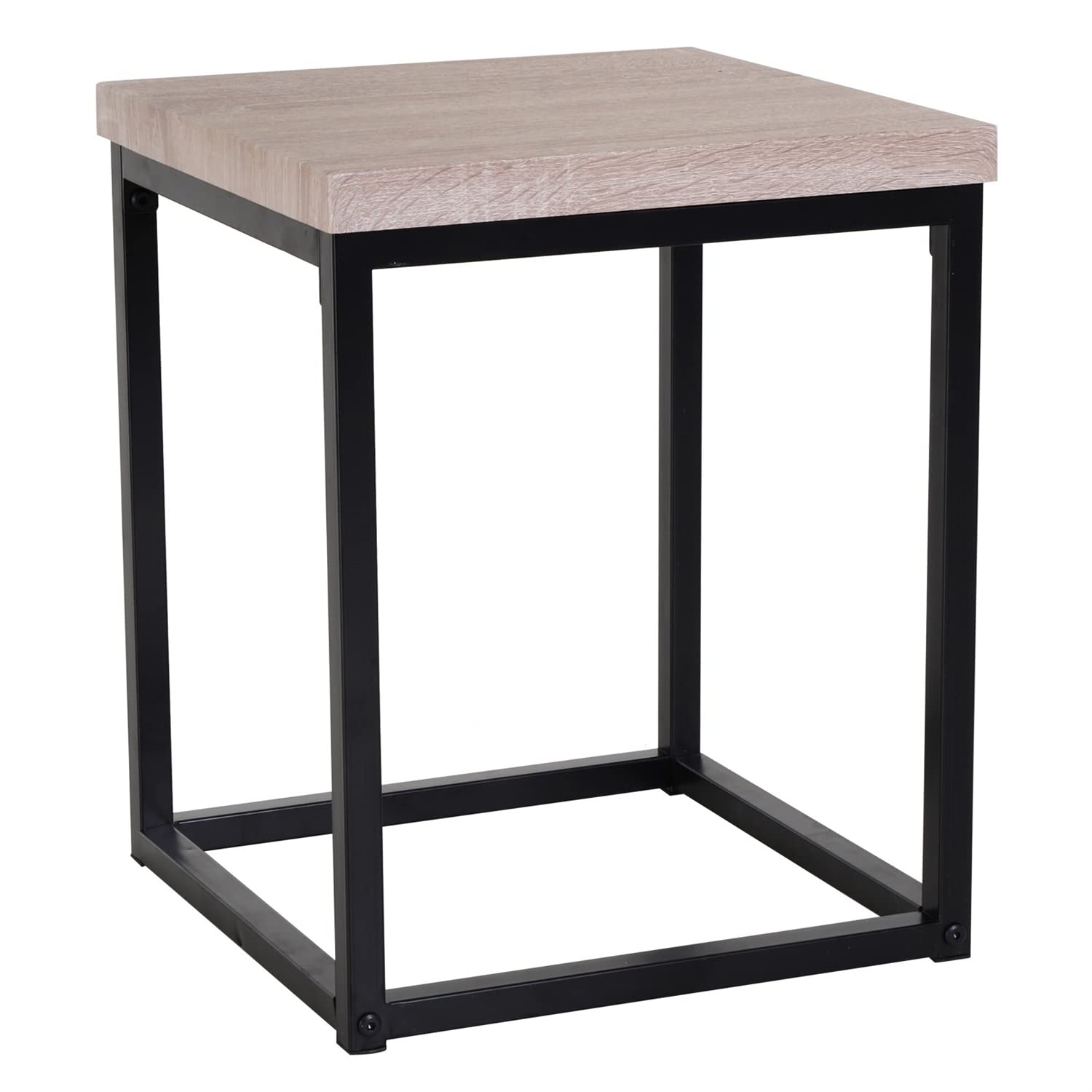 Fast Furnishings Farmhouse 5-Piece Square Wood Steel Kitchen Dining Set