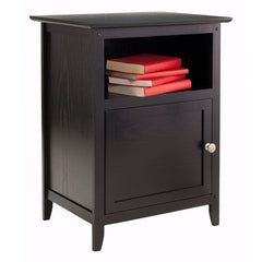 Fast Furnishings Black Shaker End Table Nightstand w/ Shelf