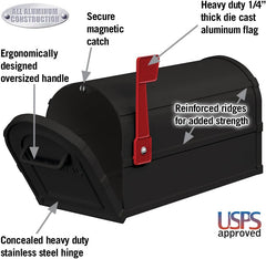 Salsbury 4850BLK Heavy Duty Rural Mailbox - Black