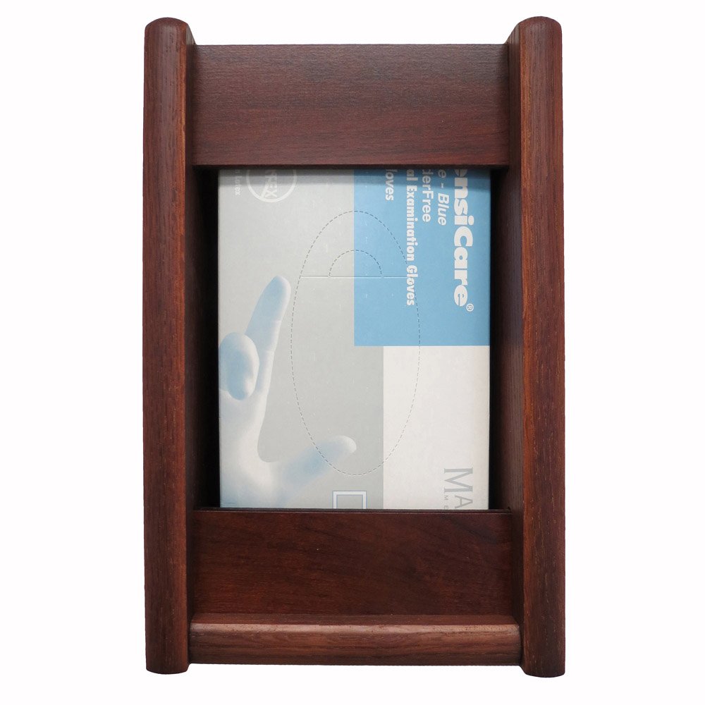 1-Pocket Rectangle Glove/Tissue Box Holder, Mahogany