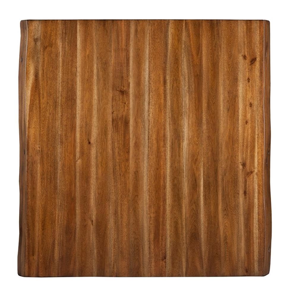 Alpine Furniture Live Edge Pub Table, Brown and Black