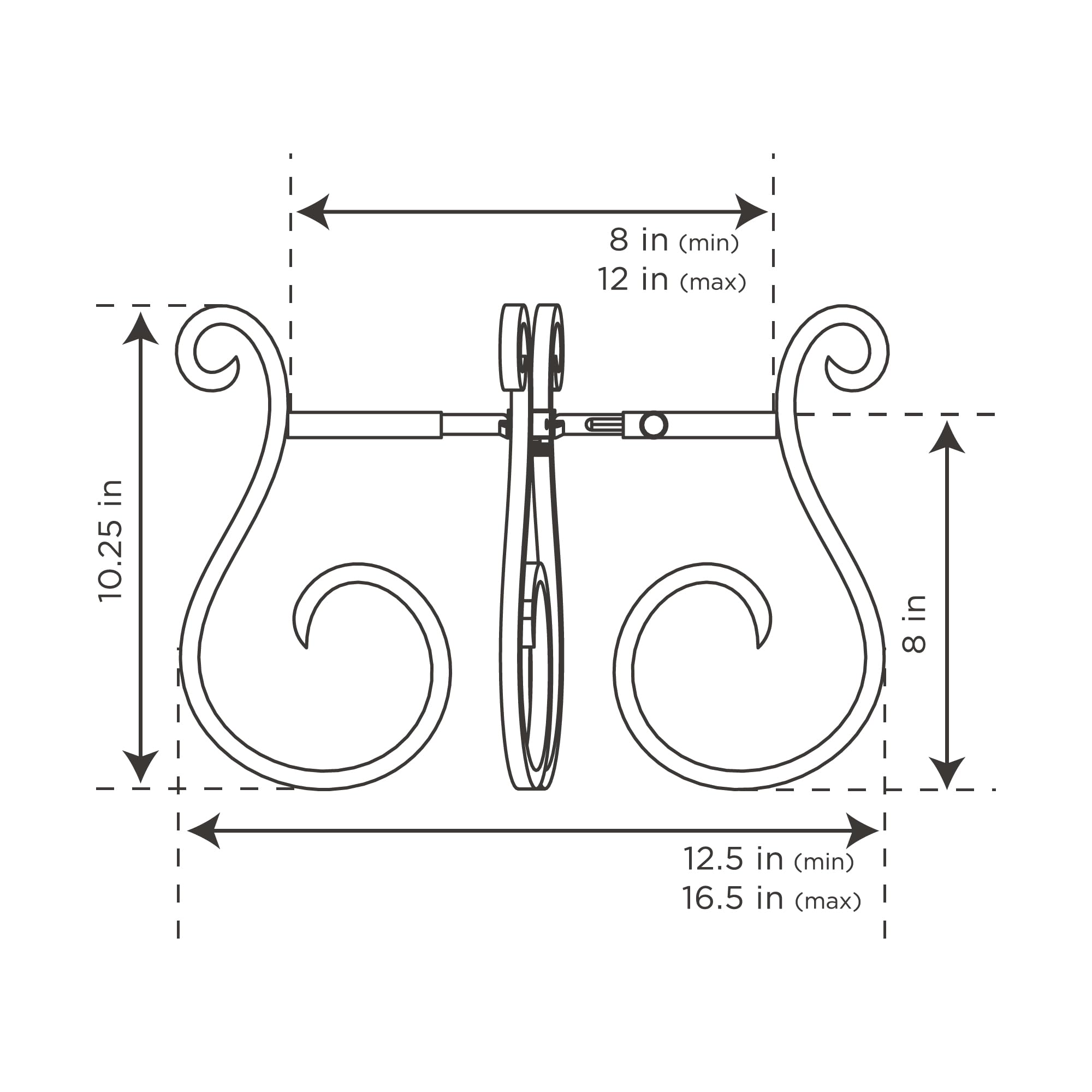 Adjustable Plant Stand Indoor Outdoor, Fits Medium Pots and Planters, Adjusts from 8-12 Inches, Mid Century Modern Metal Planter Holder, Vase Stand, Bowl Stand, Item Stand, Flower Pot Stand (Black)