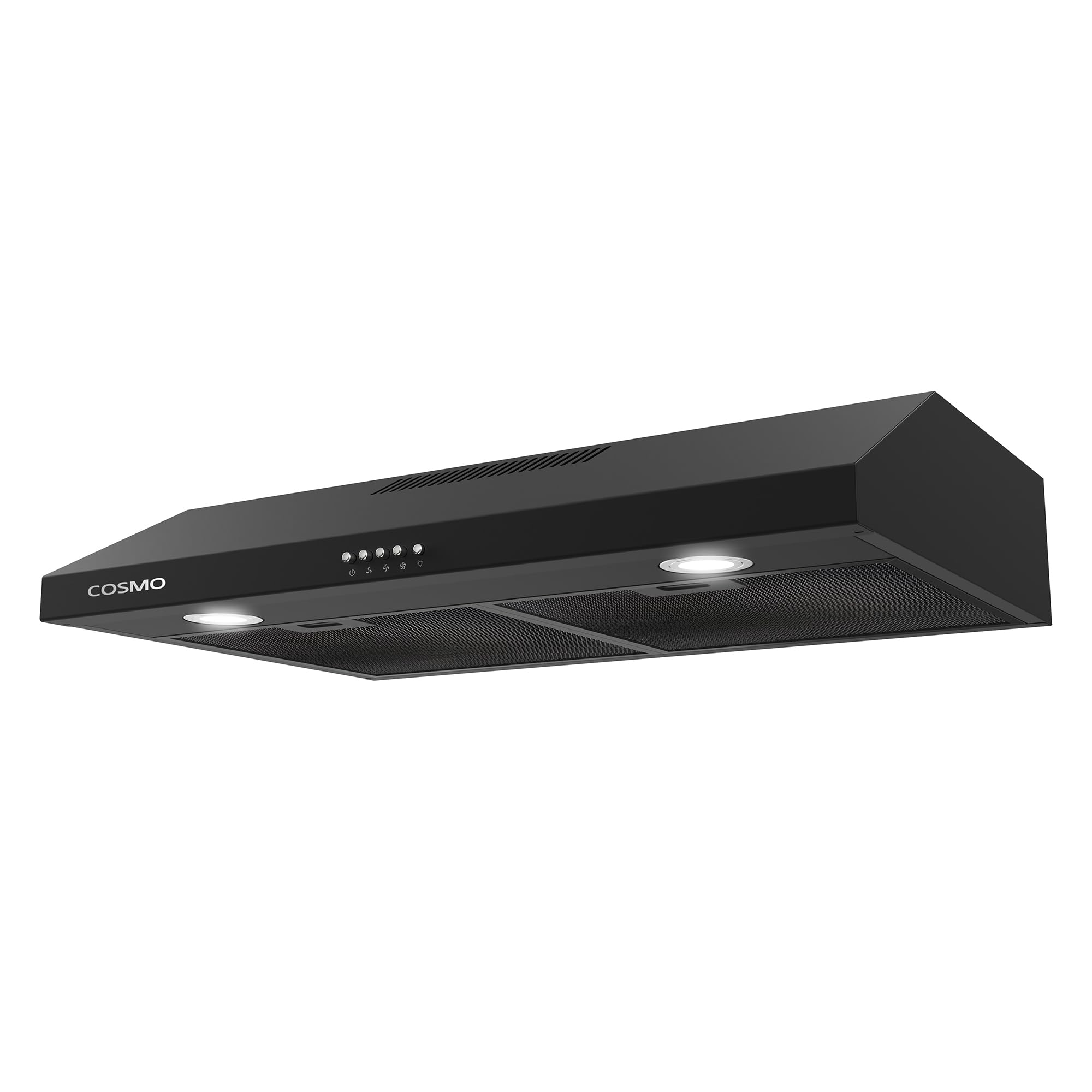 COS-5U30-BK 30 in. Delta Collection Ducted Under Cabinet Range Hood, Button Controls, Reusable Filters, LED Lights in Matte Black, 30 inch (Slim)