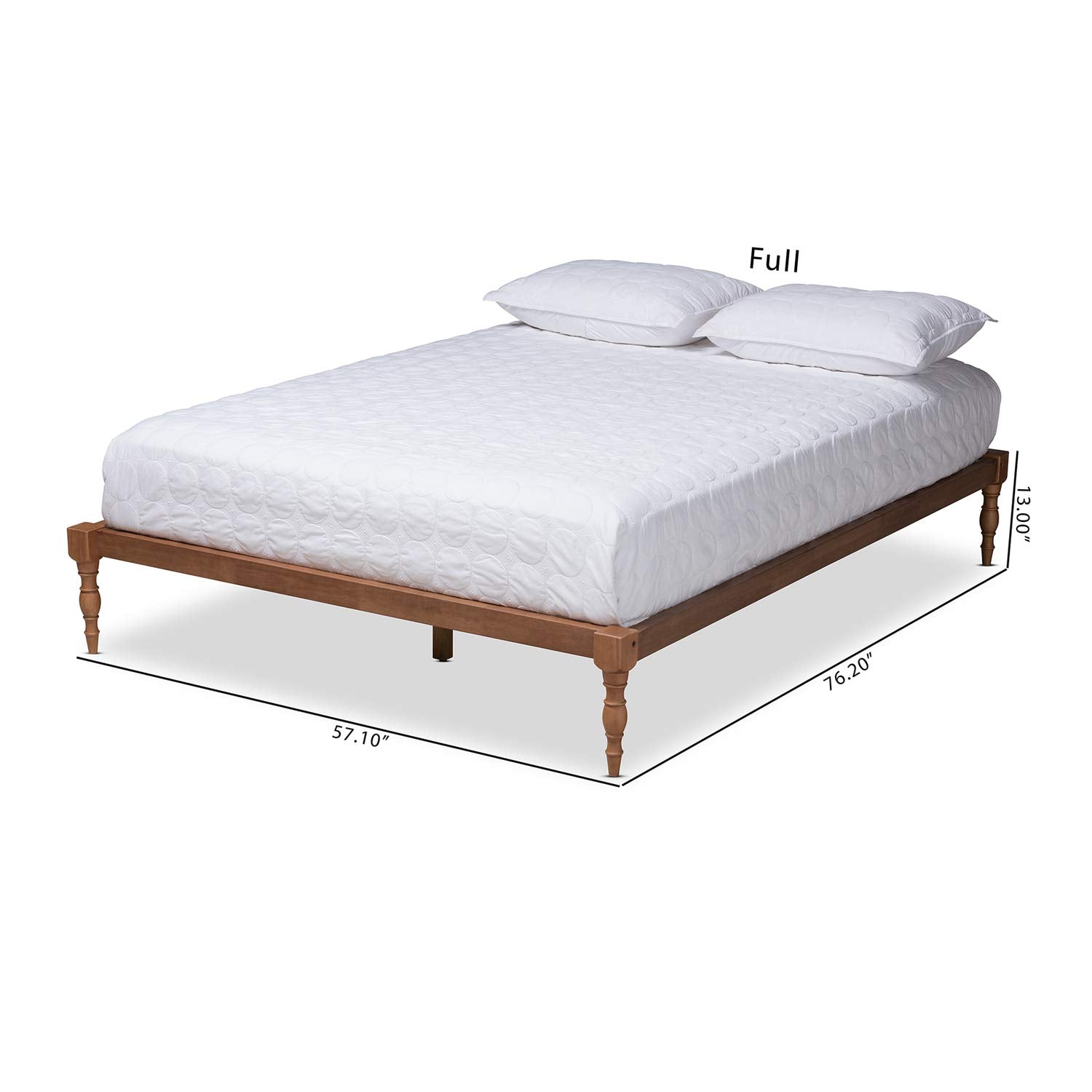 Iseline Modern and Contemporary Walnut Brown Finished Wood Full Size Platform Bed Frame