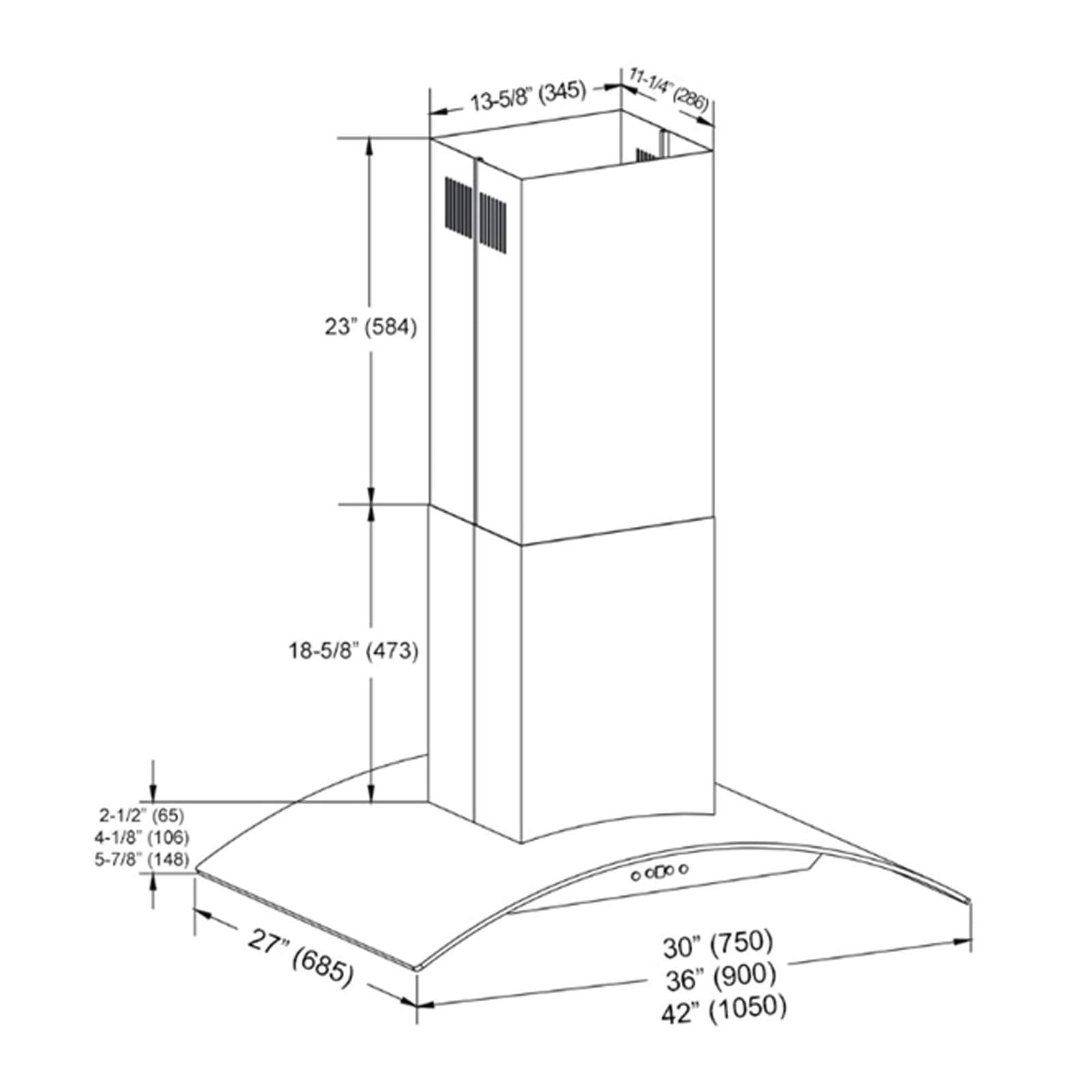 ISX2436SQB-2 Island Range Hood, 36", Stainless Steel