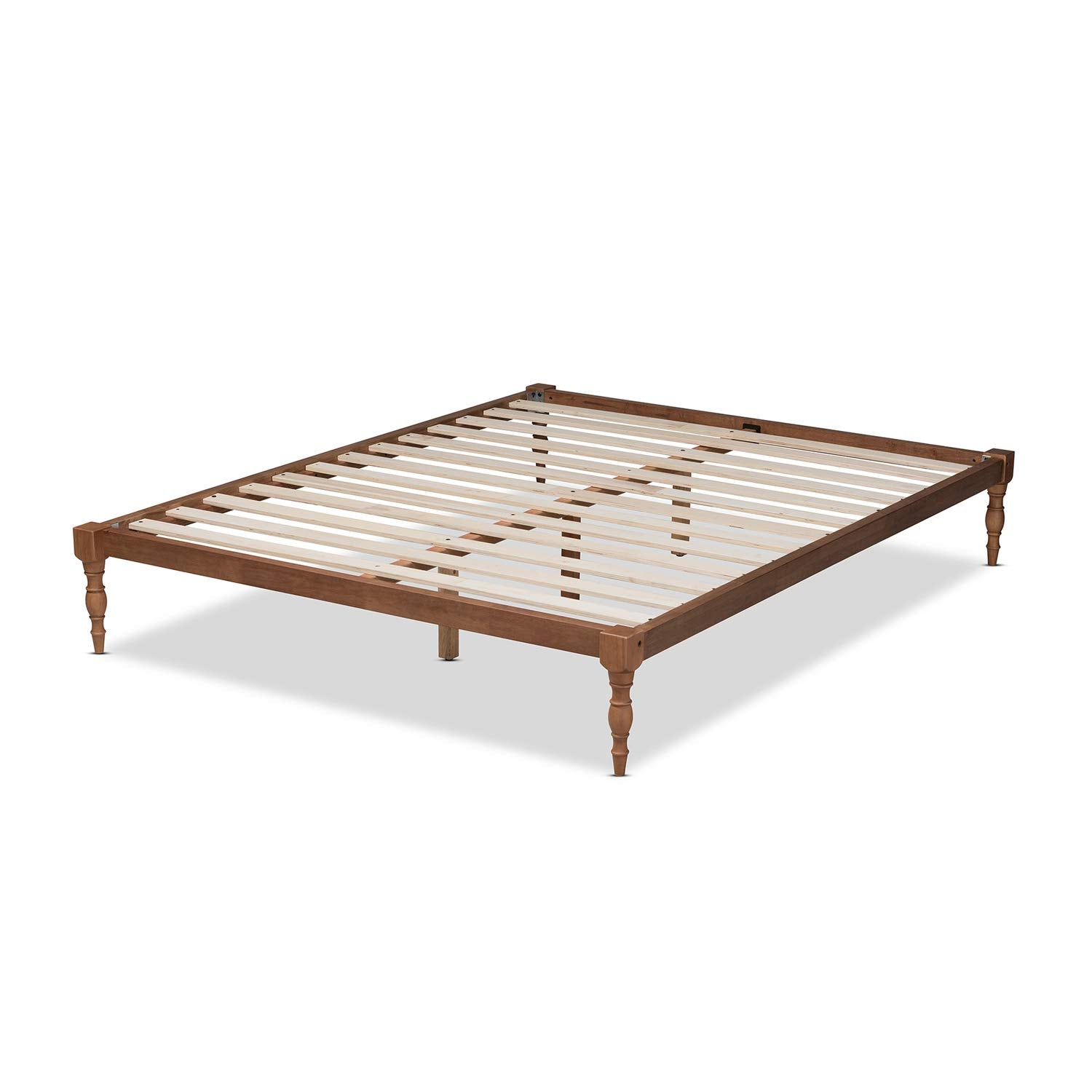 Iseline Modern and Contemporary Walnut Brown Finished Wood Full Size Platform Bed Frame