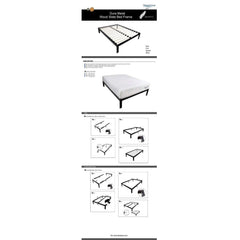 Twin Modern Black Metal Bed Frame w/ Wood Slats
