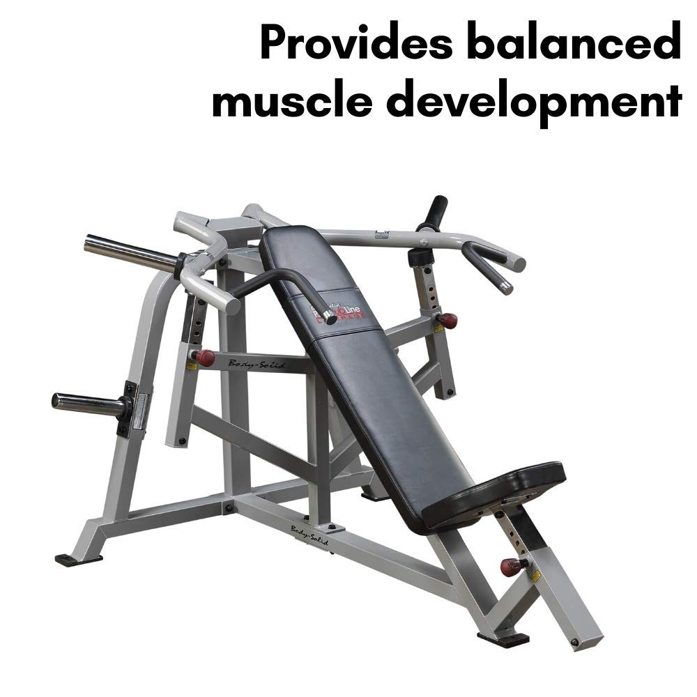 Pro ClubLine (LVIP) Incline Press Leverage Gym Bench - Converging Chest & Shoulder Press Machine with Sealed Bearings and Gas-Assisted Start Positions