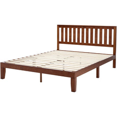 Queen Mission Style Solid Wood Platform Bed Espresso