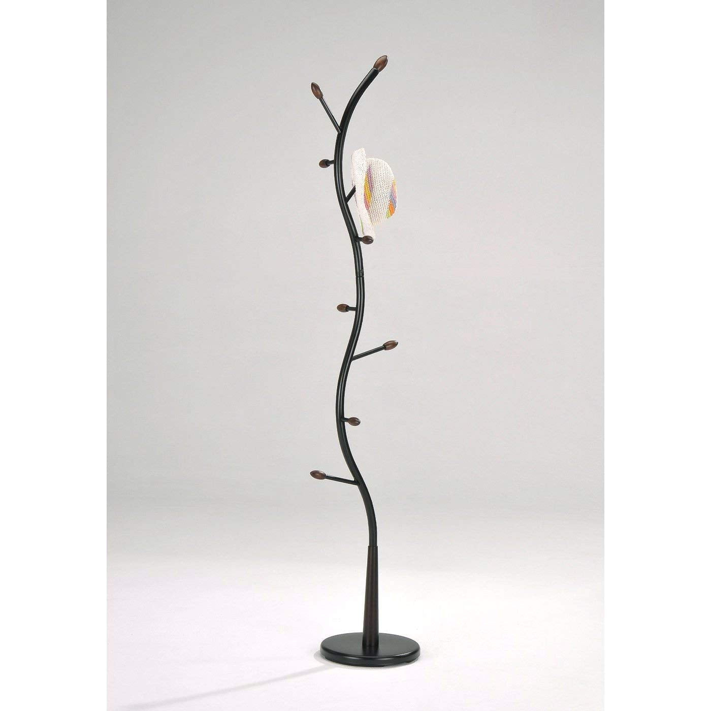 Fast Furnishings Black Metal Hall Tree Coat Rack Entryway Storage Stand