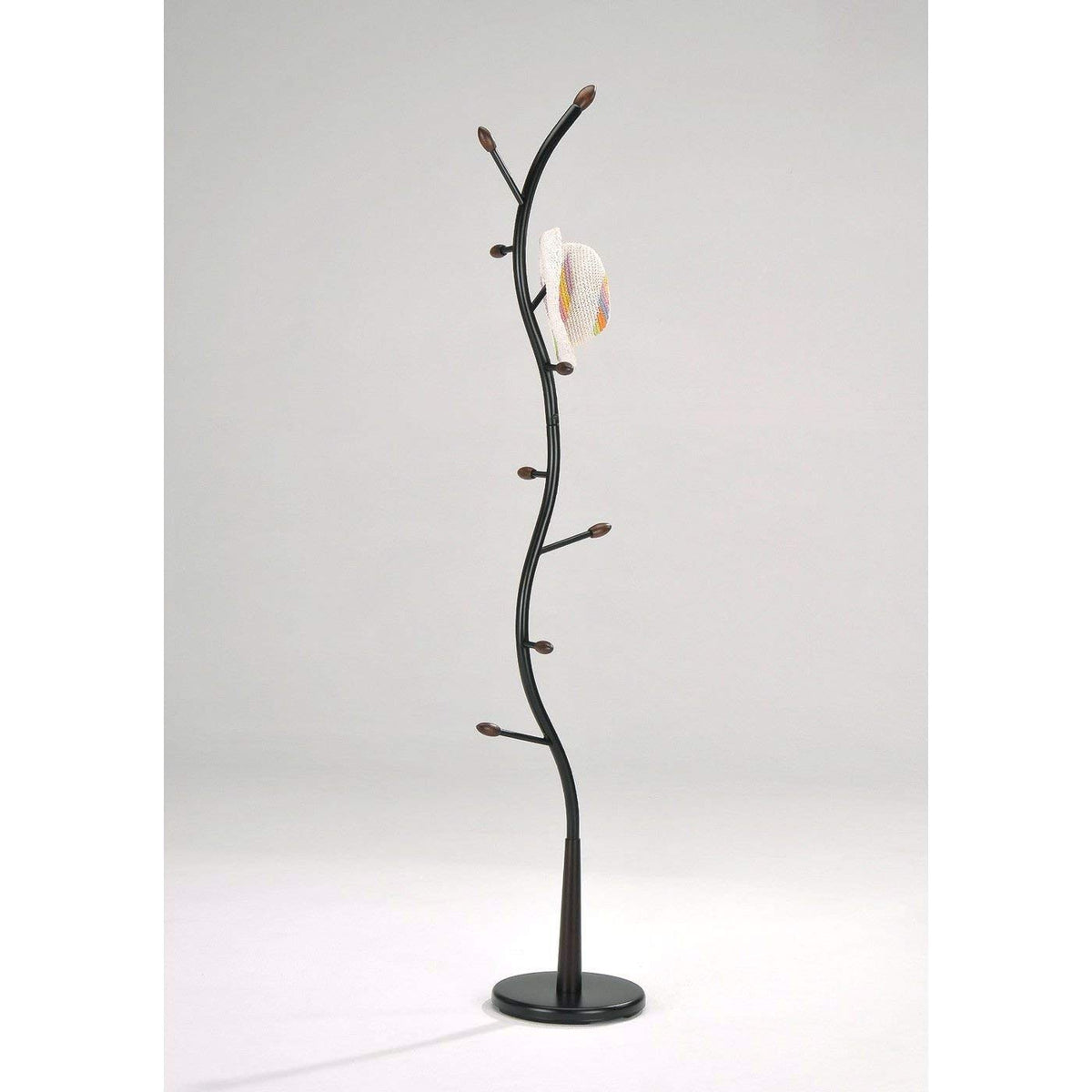 Fast Furnishings Black Metal Hall Tree Coat Rack Entryway Storage Stand