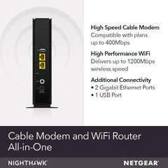 Cable Modem with Built-in WiFi Router (C6230) - Compatible with All Major Cable Providers incl. Xfinity, Spectrum, Cox - for Cable Plans Up to 400Mbps - AC1200 WiFi Speed - DOCSIS 3.0